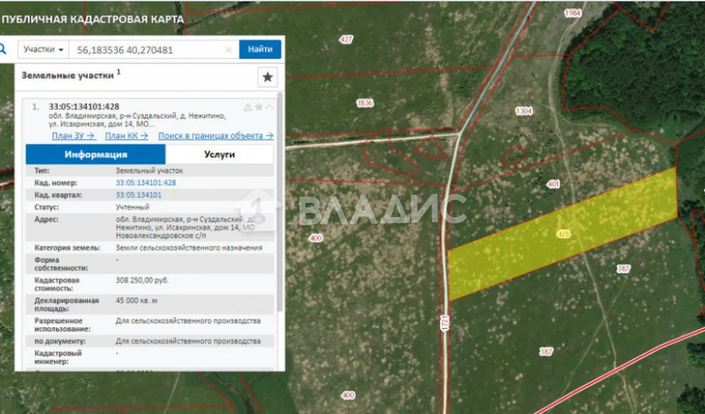 Публичная кадастровая карта владимирской области суздальского района официальный сайт