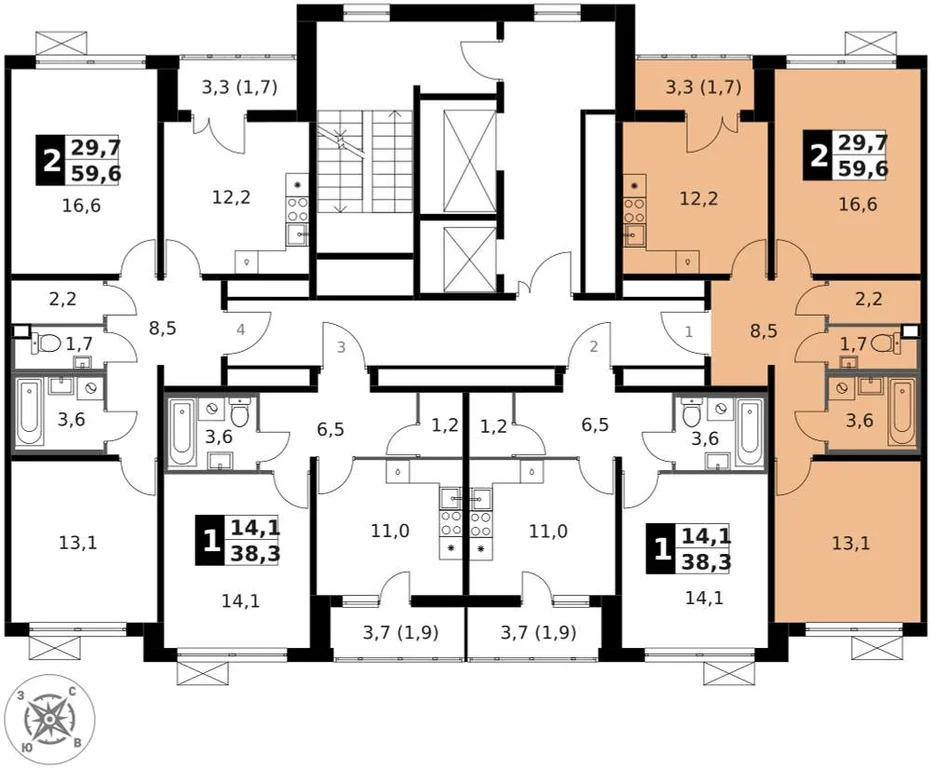 Продам 2-комн. квартиру 59.6 кв.м. - Фото 4
