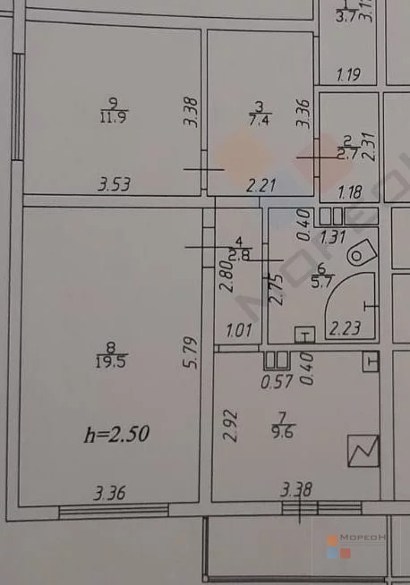 2-я квартира, 66.00 кв.м, 12/14 этаж, ШМР, Школьная ул, 6450000.00 . - Фото 0