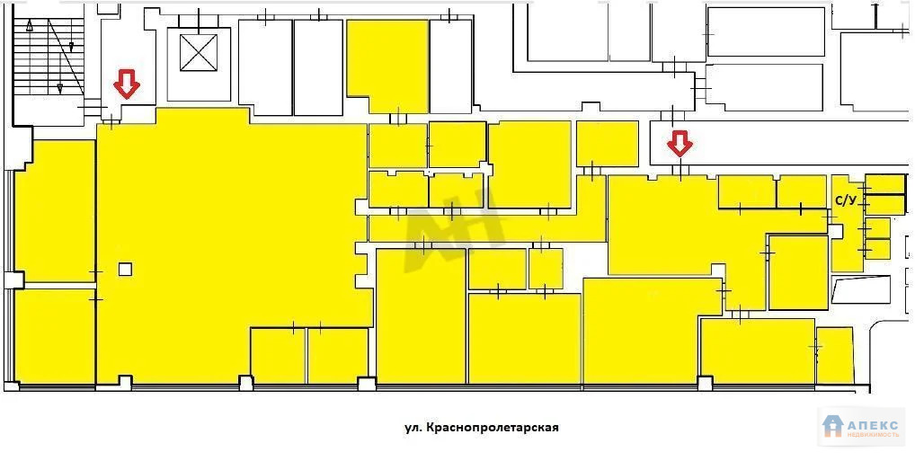 Аренда офиса 616 м2 м. Новослободская в бизнес-центре класса В в ... - Фото 1