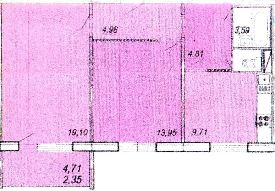 Продается квартира, 60.85 м - Фото 2