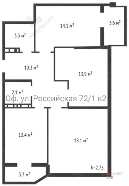 3-я квартира, 75.10 кв.м, 9/22 этаж, ККБ, Героя Яцкова И.В. ул, ... - Фото 22