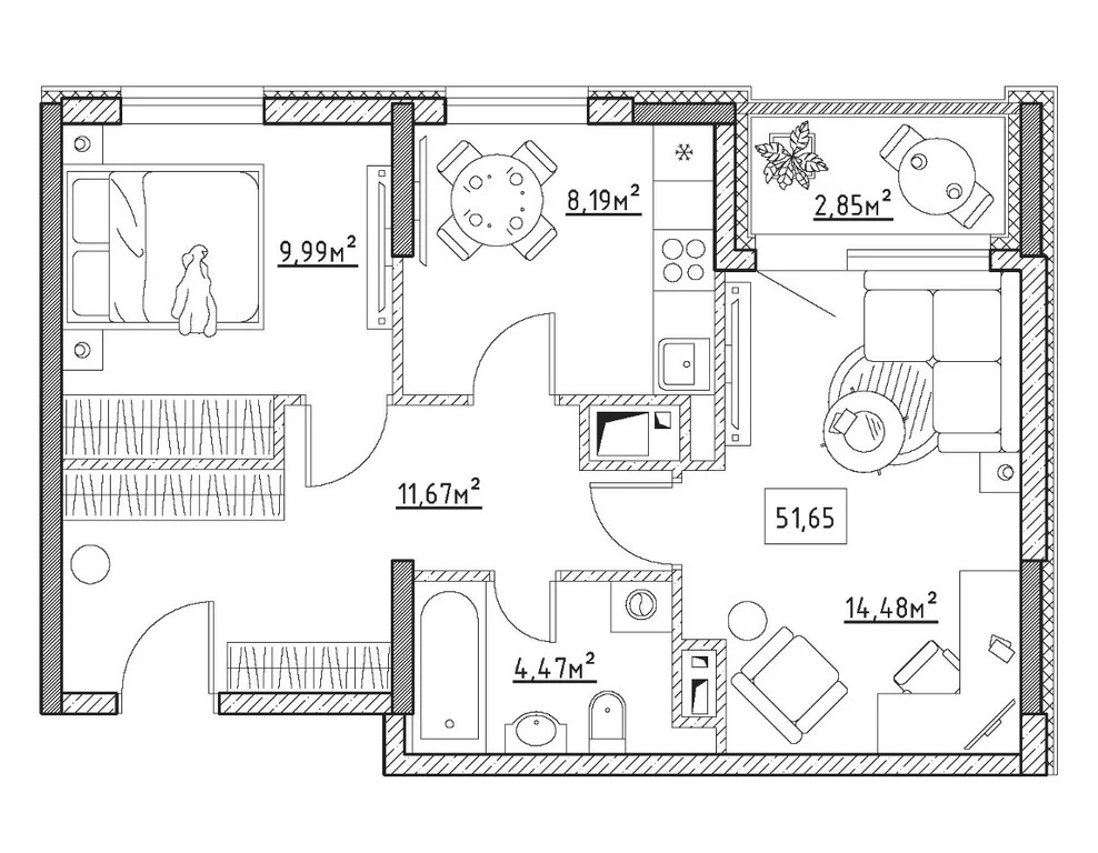 Продается квартира, 51.65 м - Фото 0