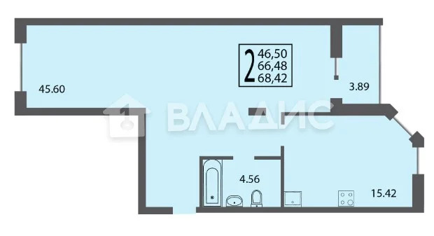 городской округ Владимир, улица Мира, д.5В, 2-комнатная квартира на ... - Фото 21