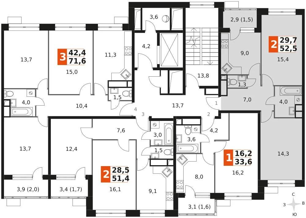 Продам 2-комн. квартиру 52.4 кв.м. - Фото 4