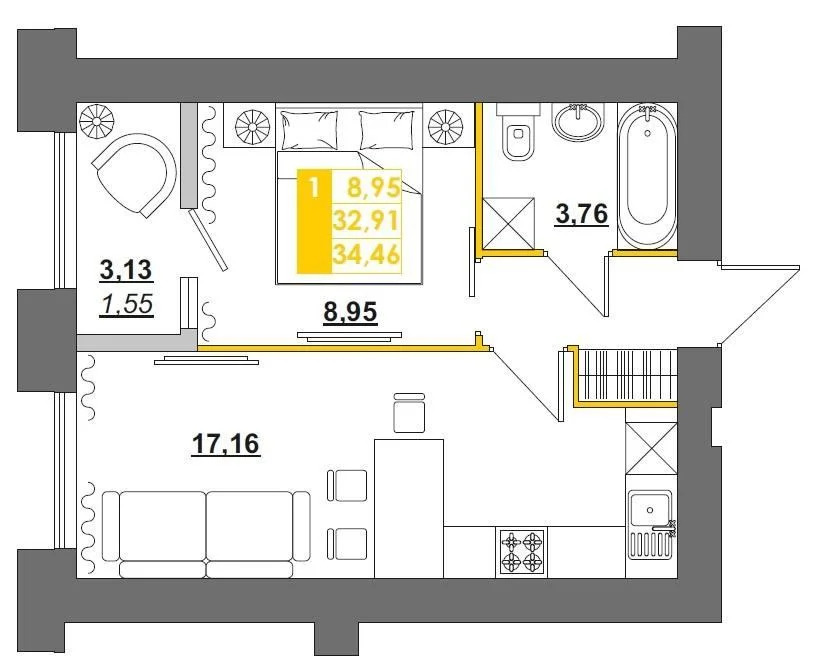 Продается квартира, 37.96 м - Фото 0