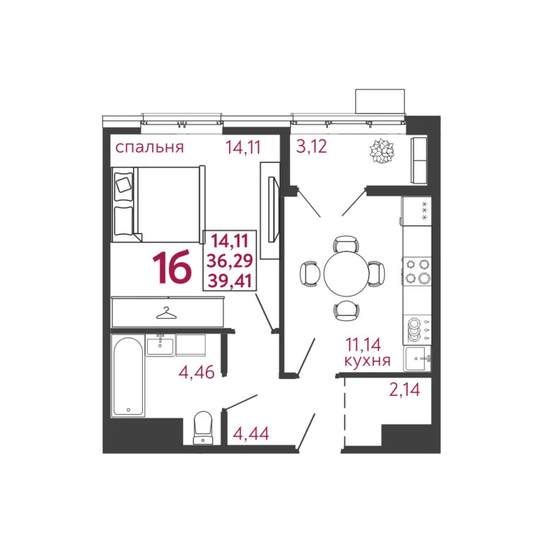 Продается квартира, 39.41 м - Фото 1