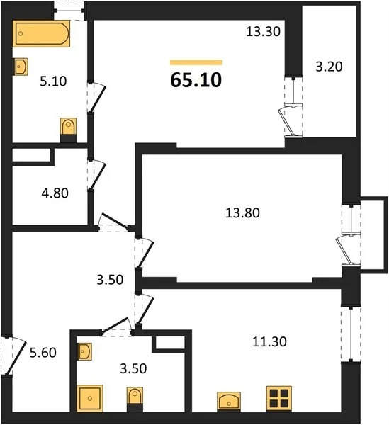 Продается квартира, 65.1 м - Фото 2
