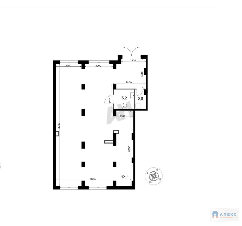 Продажа помещения (ПСН) пл. 127 м2 под авиа и ж/д кассу, аптеку, банк, ... - Фото 5