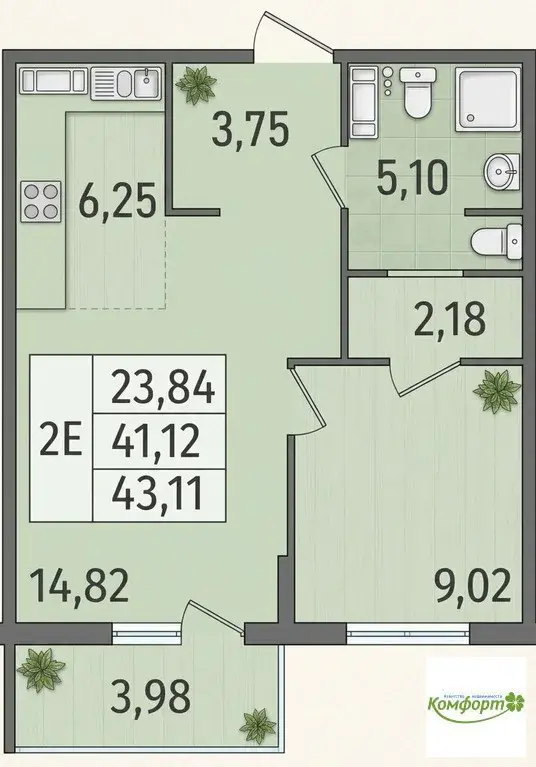 Продается 2 комн. квартира  в г. Раменское, ул. Семейная, д.3 - Фото 12