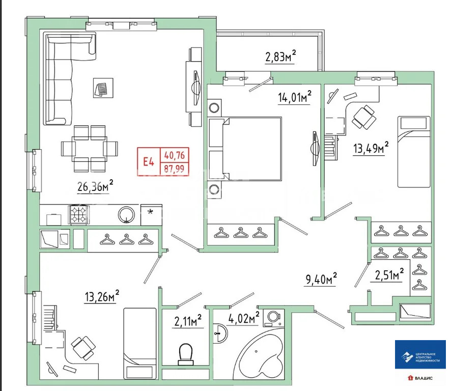 Продажа квартиры, Рязань, улица Земнухова - Фото 20