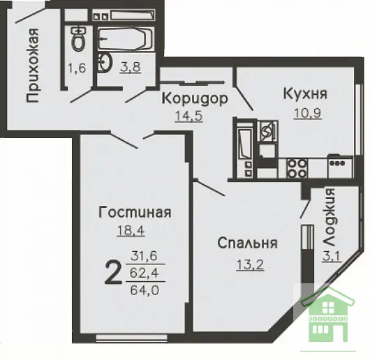 Продам 2 ком кв 64 кв м Воронеж, ул. Краснознаменная, 57 - Фото 11