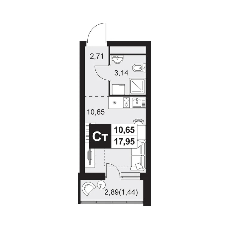 Продается квартира, 17.95 м - Фото 11