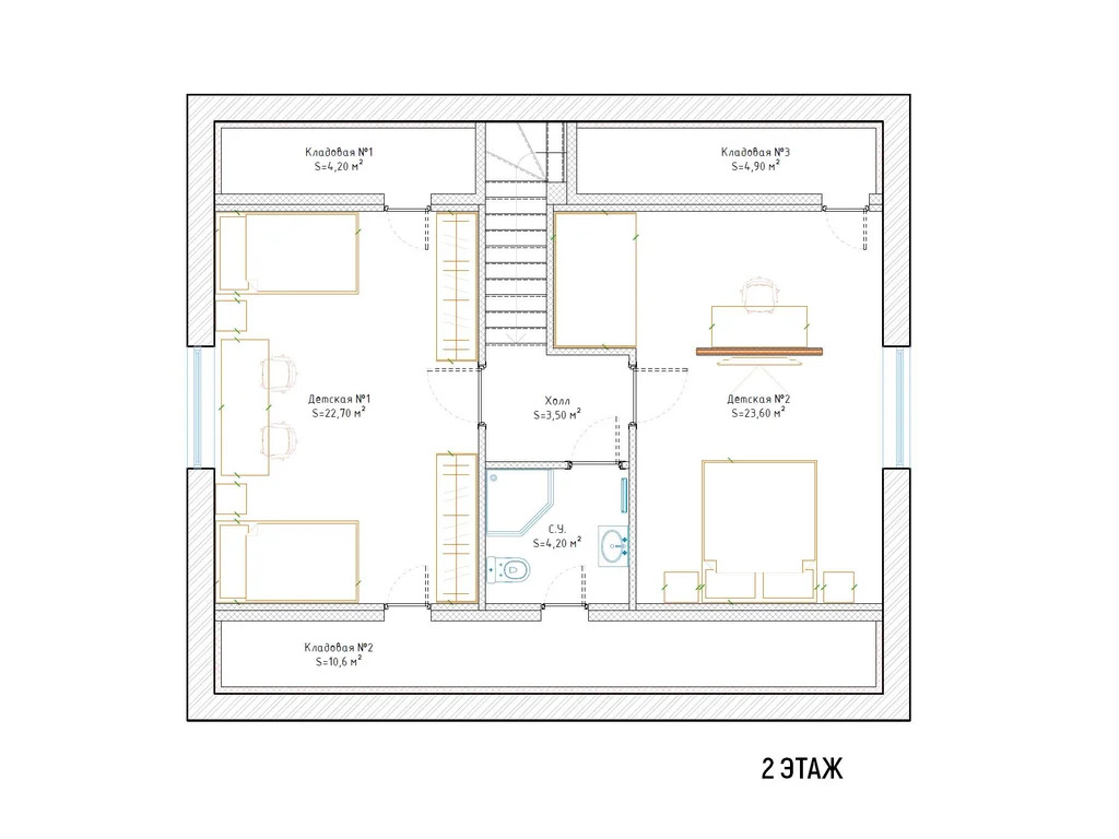 Коттедж 156 м2 с террасой на участке 6 сот. - Фото 16