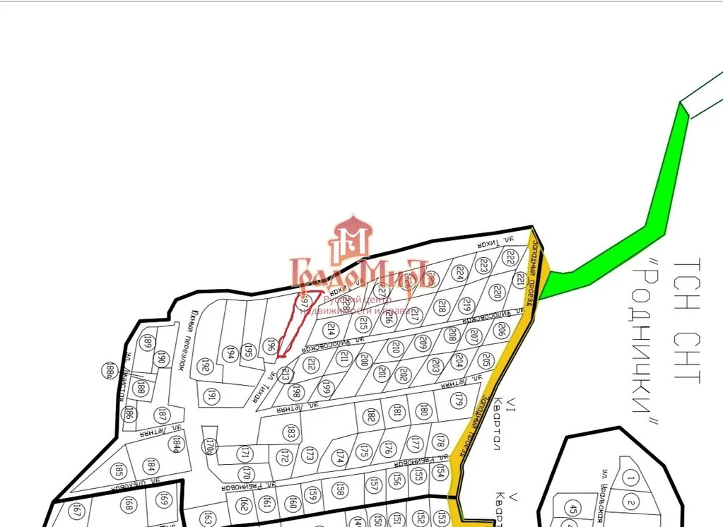 Кадастровая карта родничок строитель