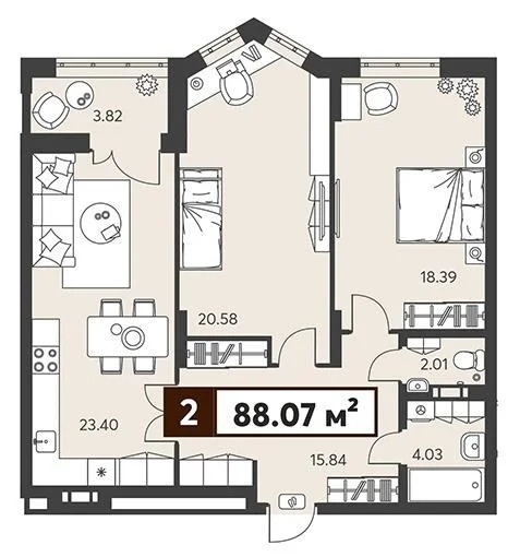 Продается квартира, 82.09 м - Фото 16
