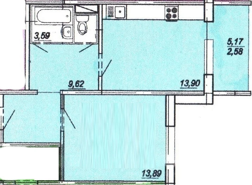 Продается квартира, 46.17 м - Фото 1