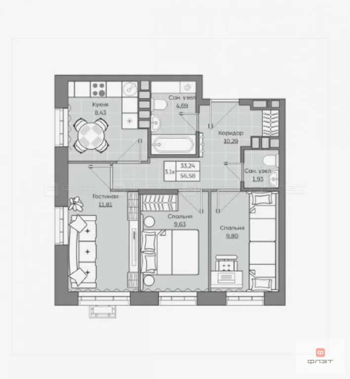 Продажа квартиры, Казань, ул. Ярышлар - Фото 20