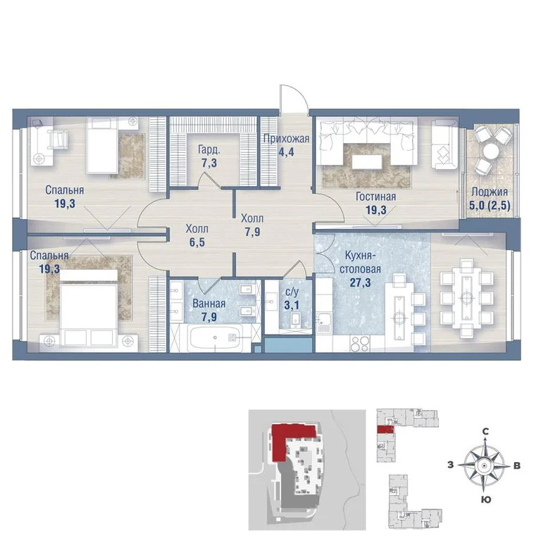 Продам 3-комн. квартиру 126 кв.м. - Фото 0