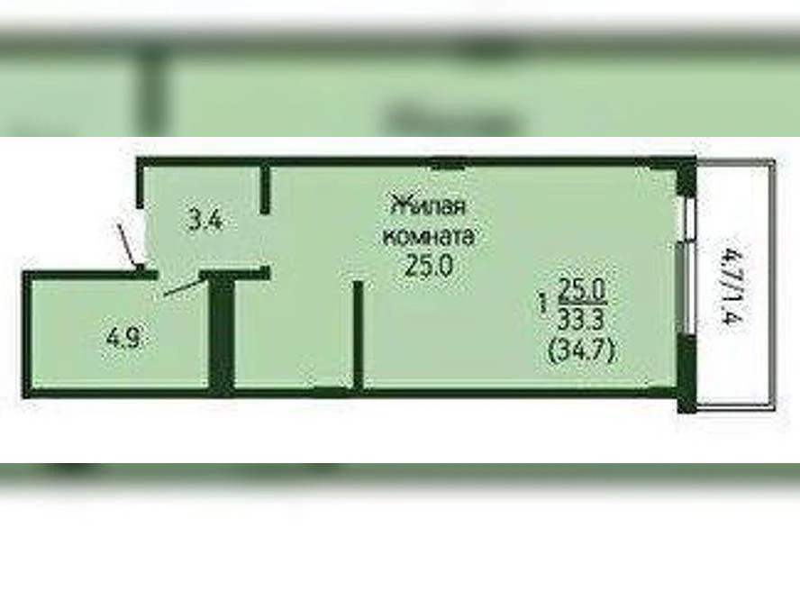 Продается 1-комн. квартира 34.7 кв.м. - Фото 3