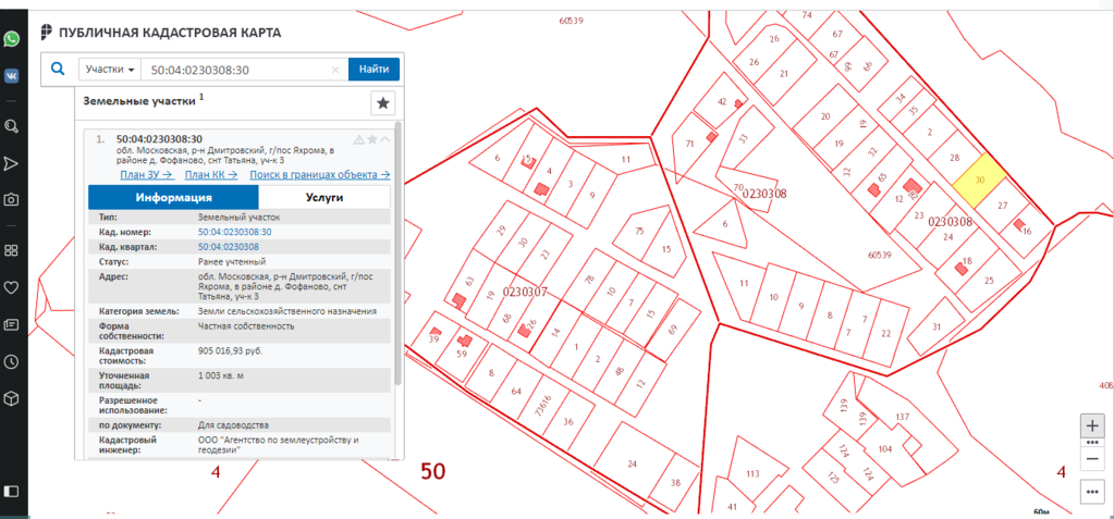 Публичная кадастровая карта дмитровский район московская область