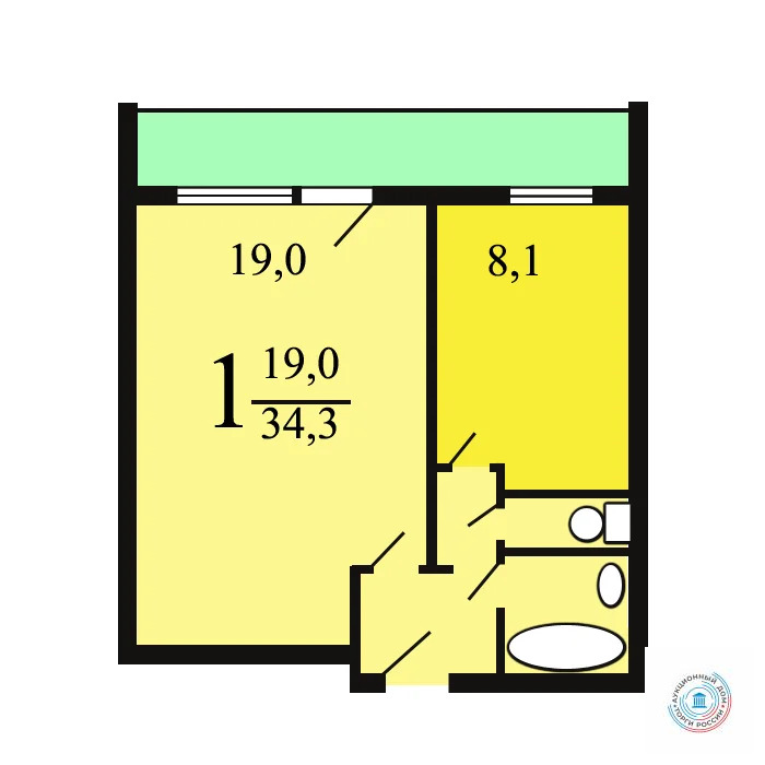 Продается квартира, 37.9 м - Фото 2