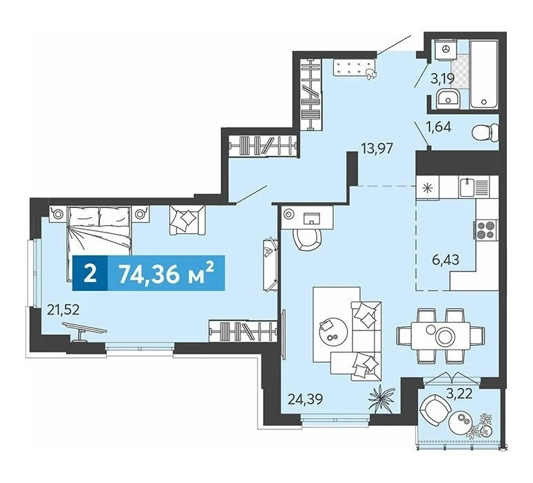 Продается квартира, 74.36 м - Фото 0