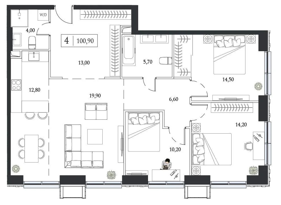 Продам 3-комн. квартиру 100.9 кв.м. - Фото 1