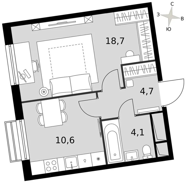 Продам 1-комн. квартиру 38.1 кв.м. - Фото 2