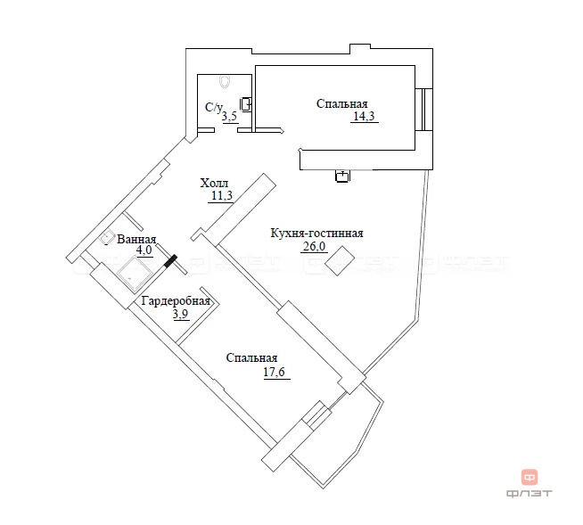Продажа квартиры, Казань, ул. Достоевского - Фото 27