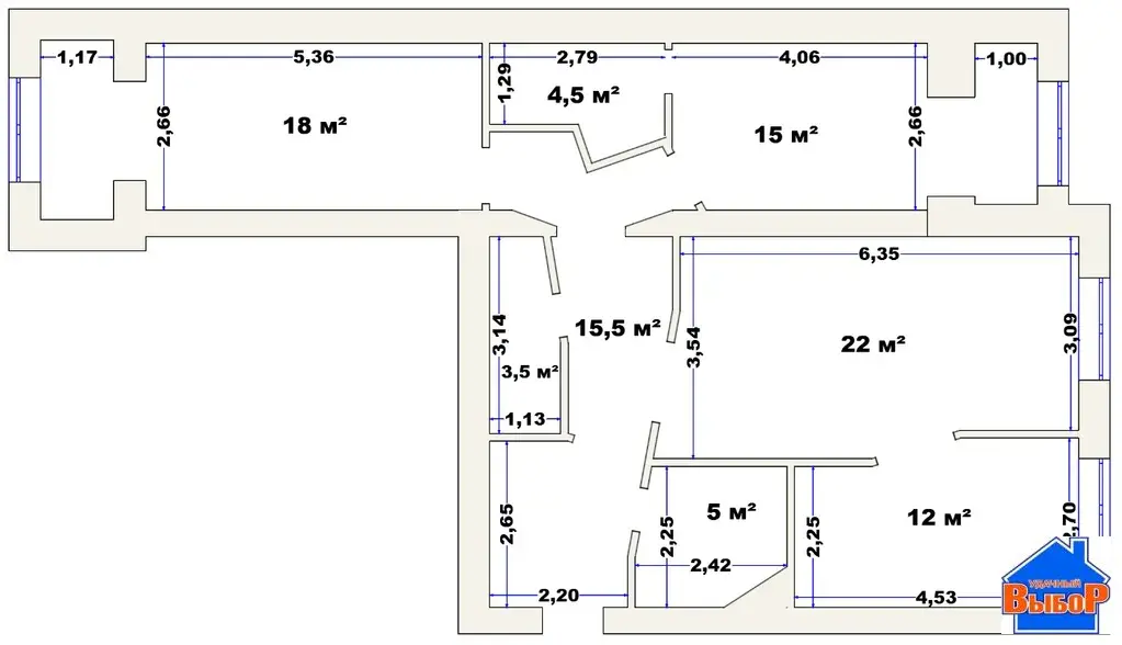 3-к квартира, 97 кв. м. с дорогим дизайнерским ремонтом - Фото 15