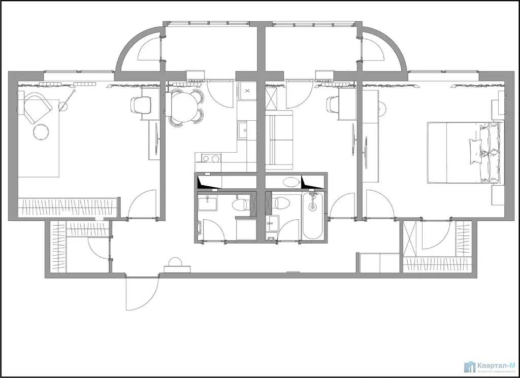 Вашему вниманию предлагается просторная семейная квартира на Рублёвско - Фото 38
