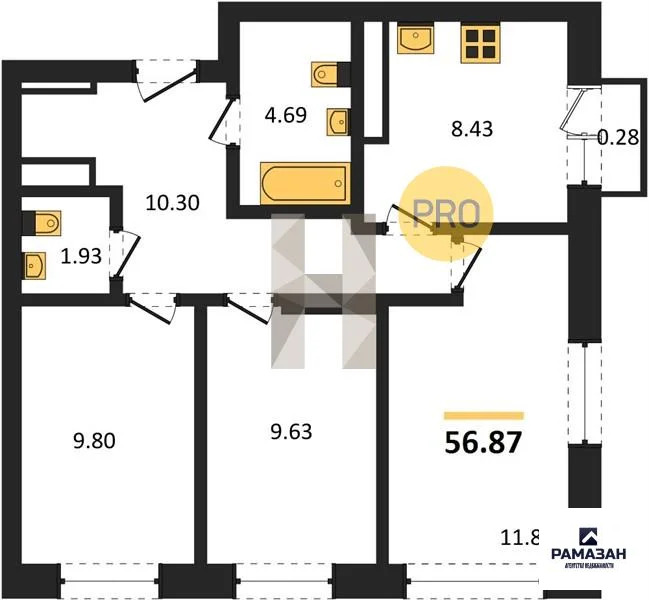 Продажа квартиры в новостройке, Усады, Лаишевский район, Теплых Встреч ... - Фото 1