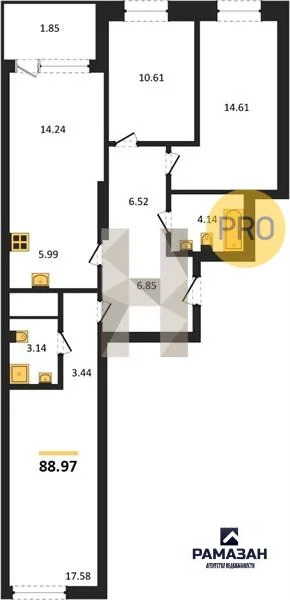 Продажа квартиры в новостройке, Казань, м. Горки, ул. Родины - Фото 1