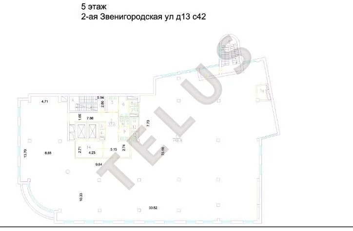 м.ул.1905 года, 2-я Звенигородская ул. 7618 м2 Здание (ном. объекта: ... - Фото 14