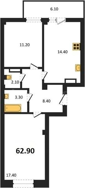 Продажа квартиры в новостройке, Севастополь, ул. Токарева - Фото 1