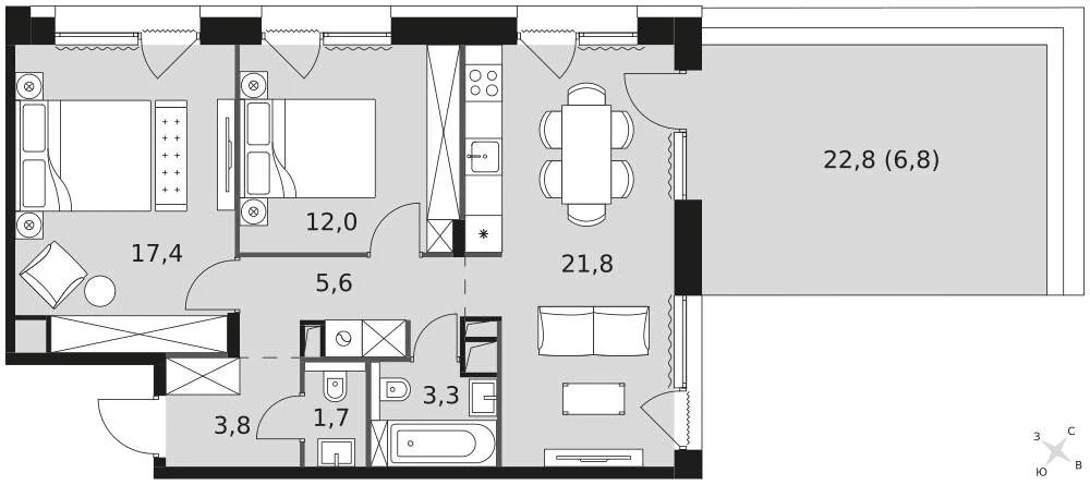 Продам 3-комн. квартиру 72.8 кв.м. - Фото 2