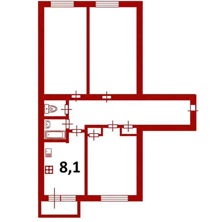 Продам 3-комн. квартиру 62.6 кв.м. - Фото 3
