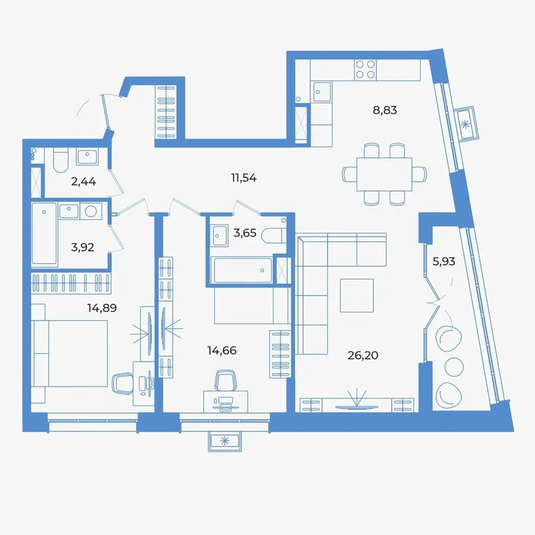 Продается квартира, 92.06 м - Фото 1