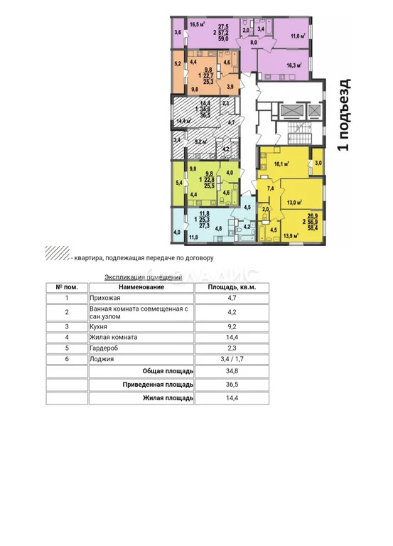 городской округ Владимир, Смоленская улица, д.3Б, 1-комнатная квартира ... - Фото 2