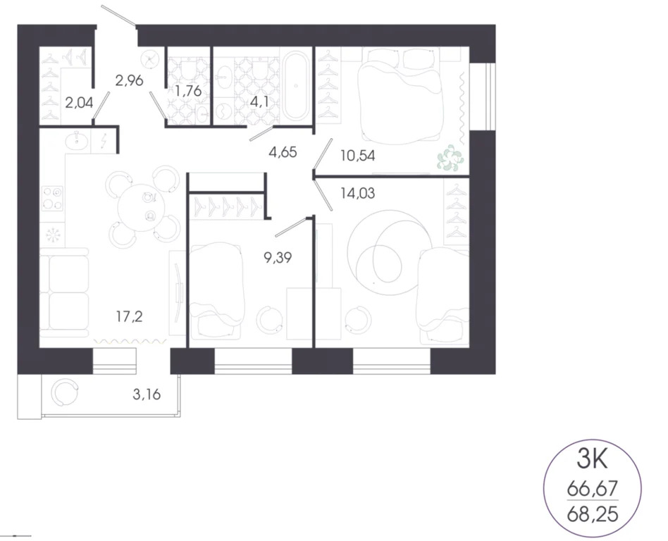 Продается квартира, 68.25 м - Фото 1