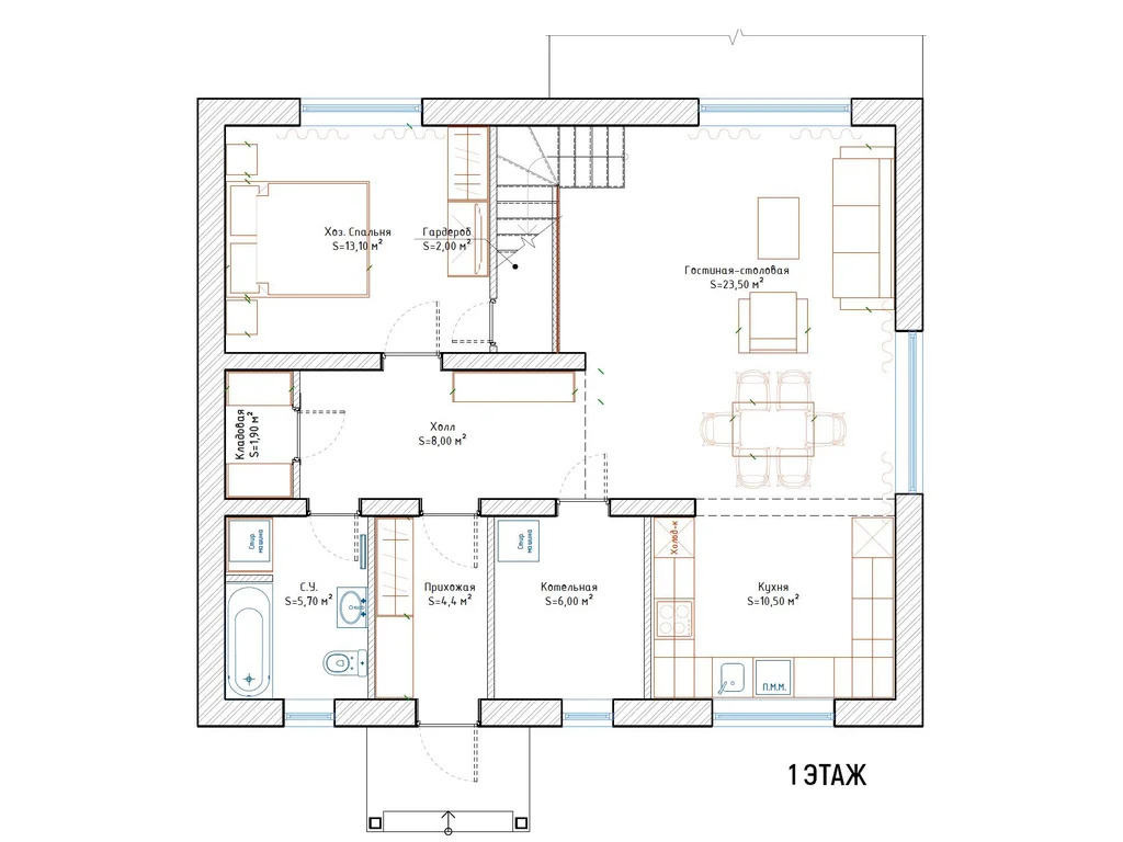 Коттедж 156,6 м2 с террасой на участке 6 сот. - Фото 17