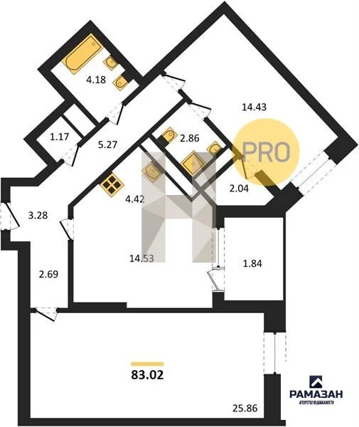 Продажа квартиры в новостройке, Казань, м. Горки, ул. Родины - Фото 1