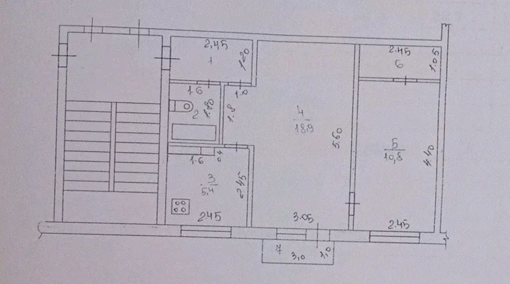 2-к квартира, 44.4 м2, 4/4 эт. - Фото 17