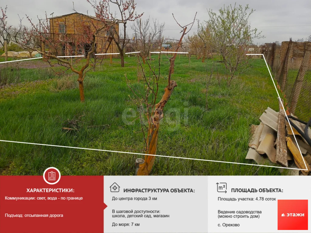 Продажа участка, Орехово, Сакский район, Озерная улица - Фото 0