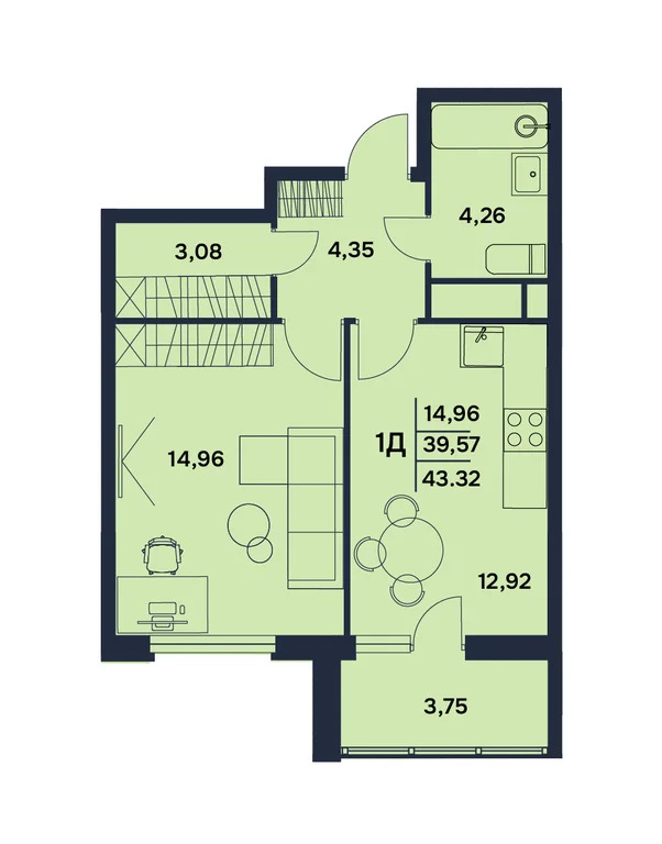 Продается квартира, 43.32 м - Фото 2