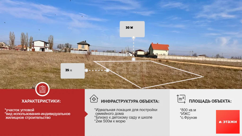 Продажа участка, Фрунзе, Сакский район, ул. Дорохина - Фото 0