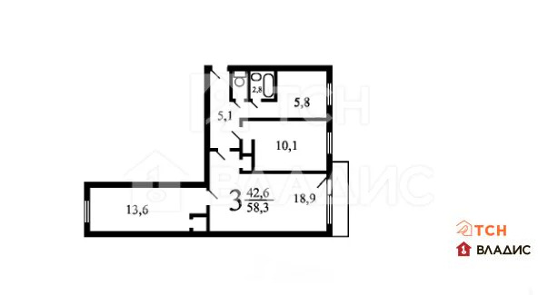 москва, туристская улица, д.24к2, 3-комнатная квартира на продажу - Фото 6