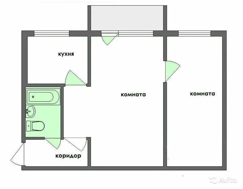 Схема квартиры 2 комнатной квартиры хрущевки