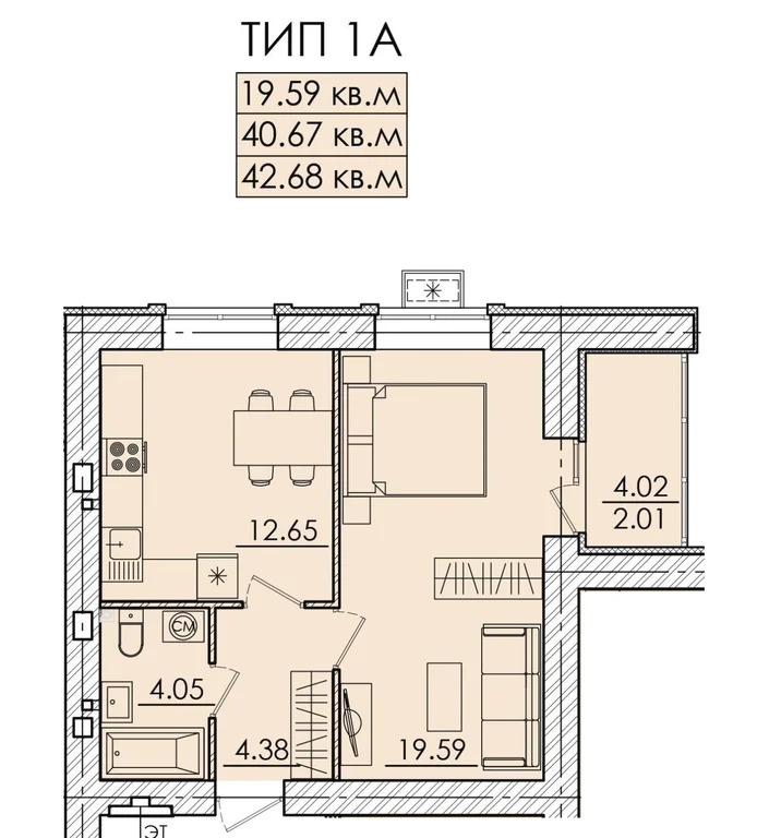 Продается квартира, 42.68 м - Фото 0